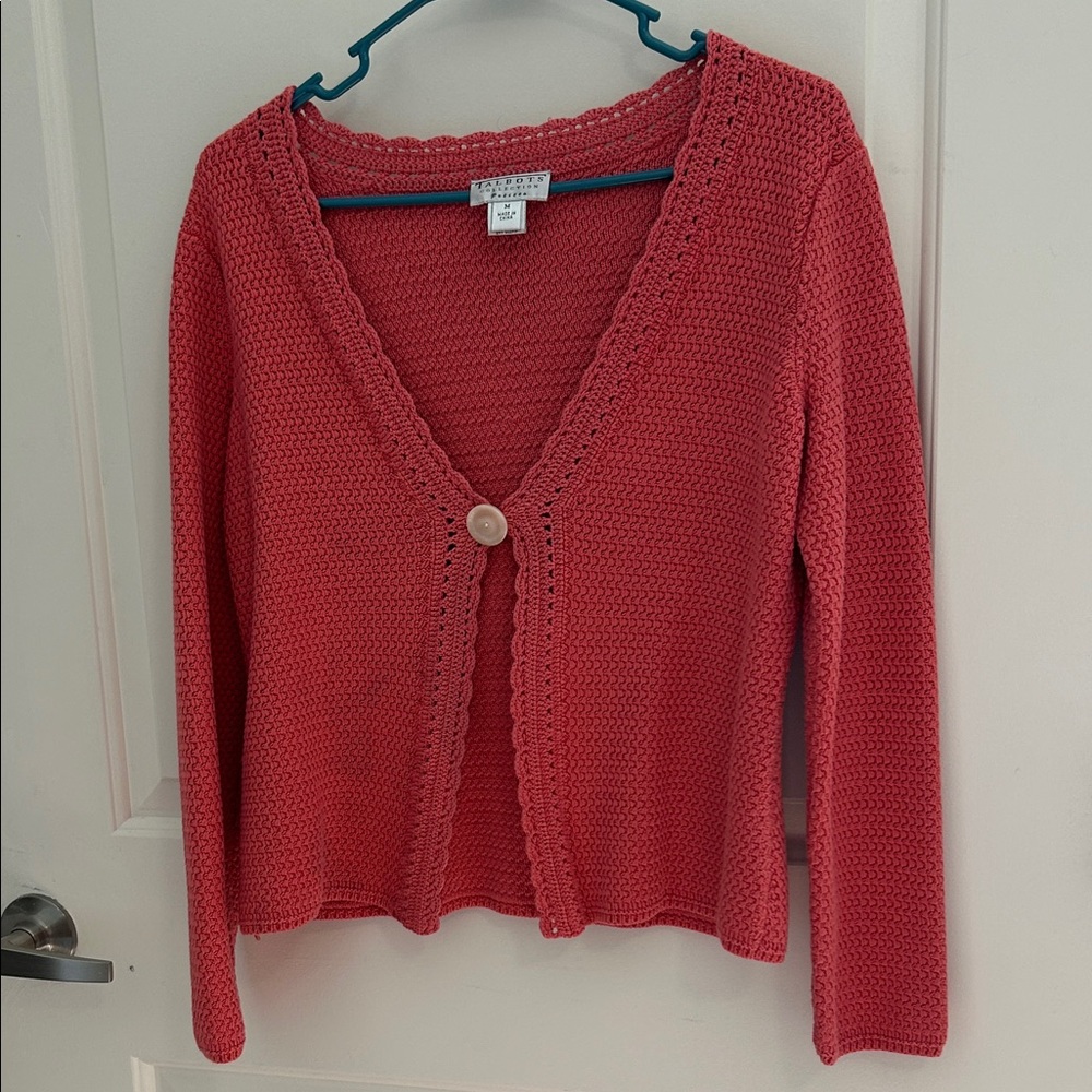Talbots Petite Collection Coral Knit Cardigan